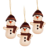 Hanging Ornament, Snowman, Natural (Set of 3)